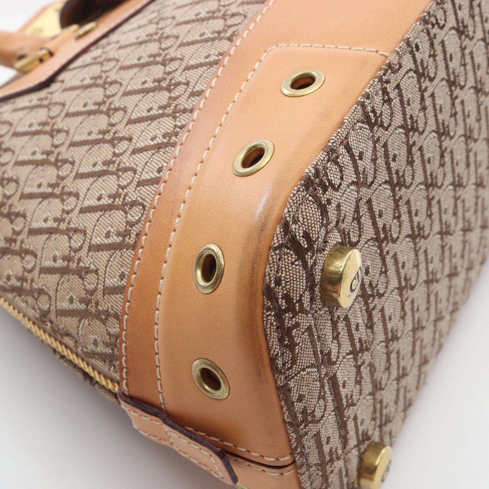 Dior Handbag Street Chic Trotter Beige Canvas Leather — view 7