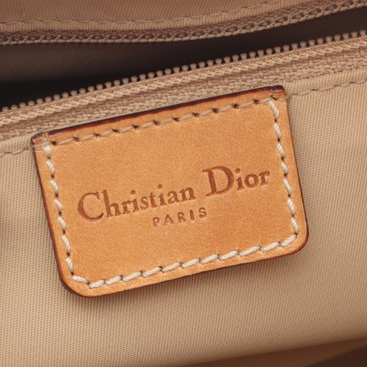 Dior Handbag Street Chic Trotter Beige Canvas Leather — view 4