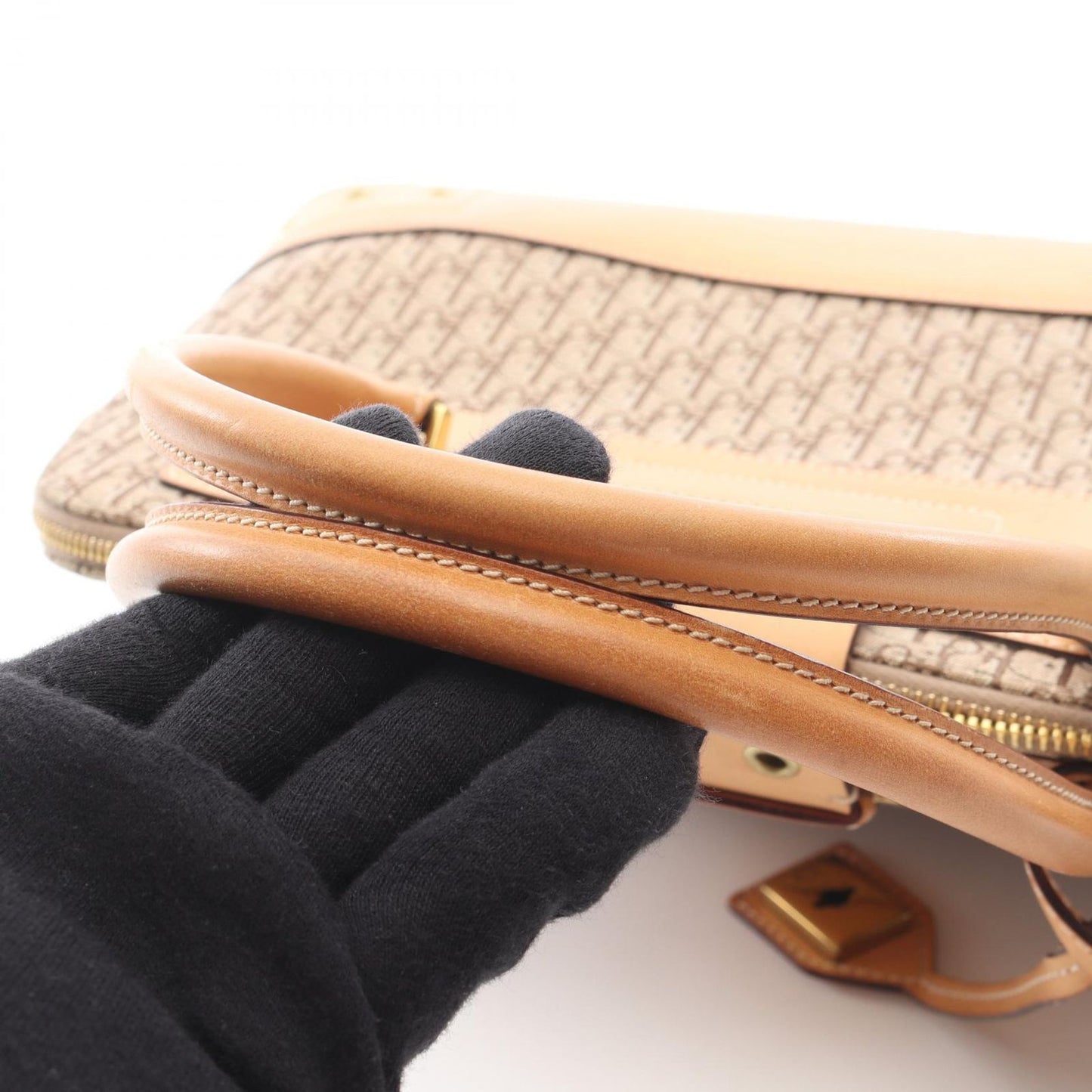 Dior Handbag Street Chic Trotter Beige Canvas Leather — view 6