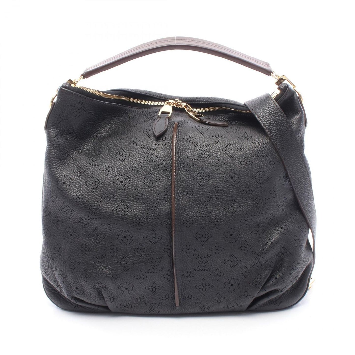 Louis Vuitton Shoulder Bag Selene PM Mahina Noir 2-Way Leather