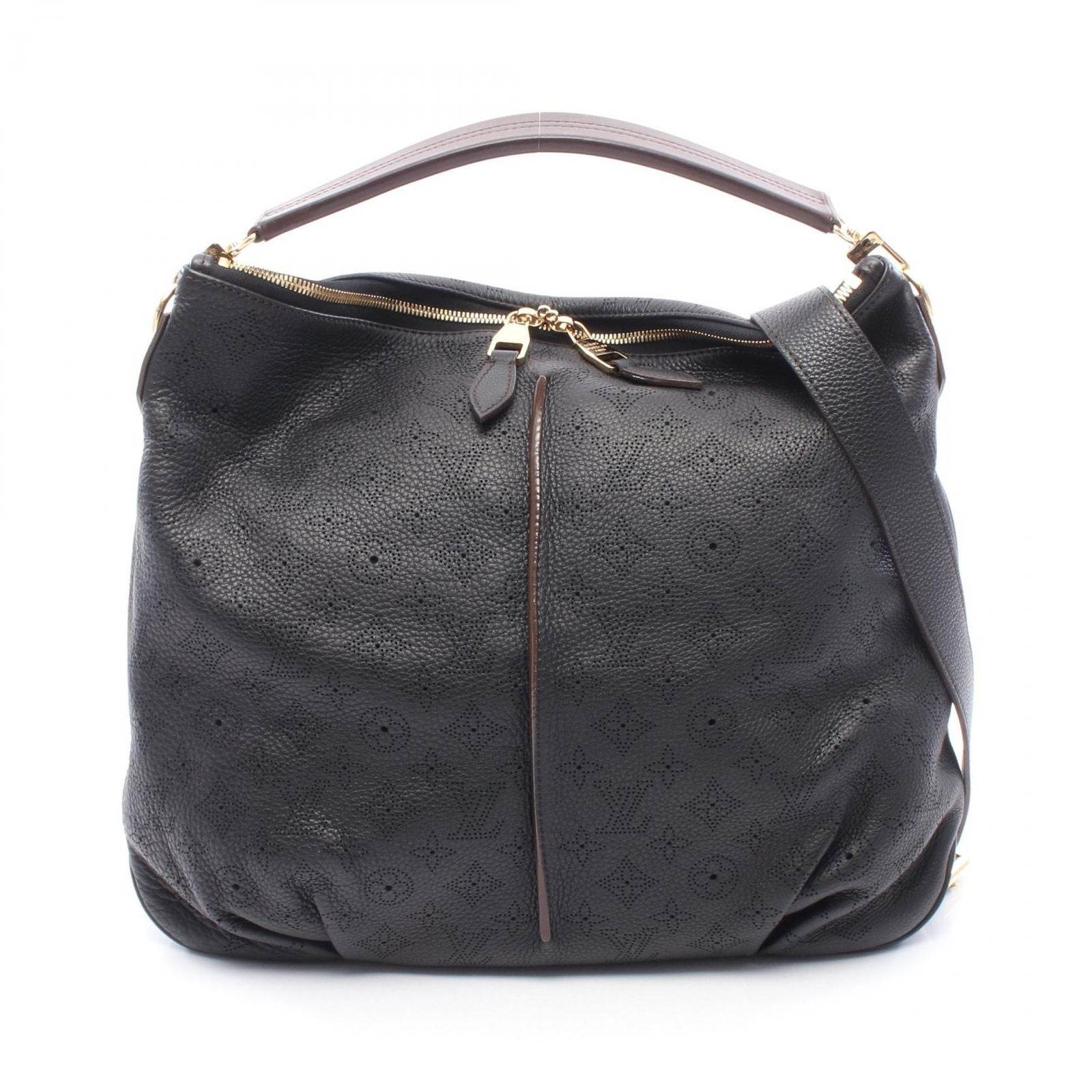 Louis Vuitton Shoulder Bag Selene PM Mahina Noir 2-Way Leather