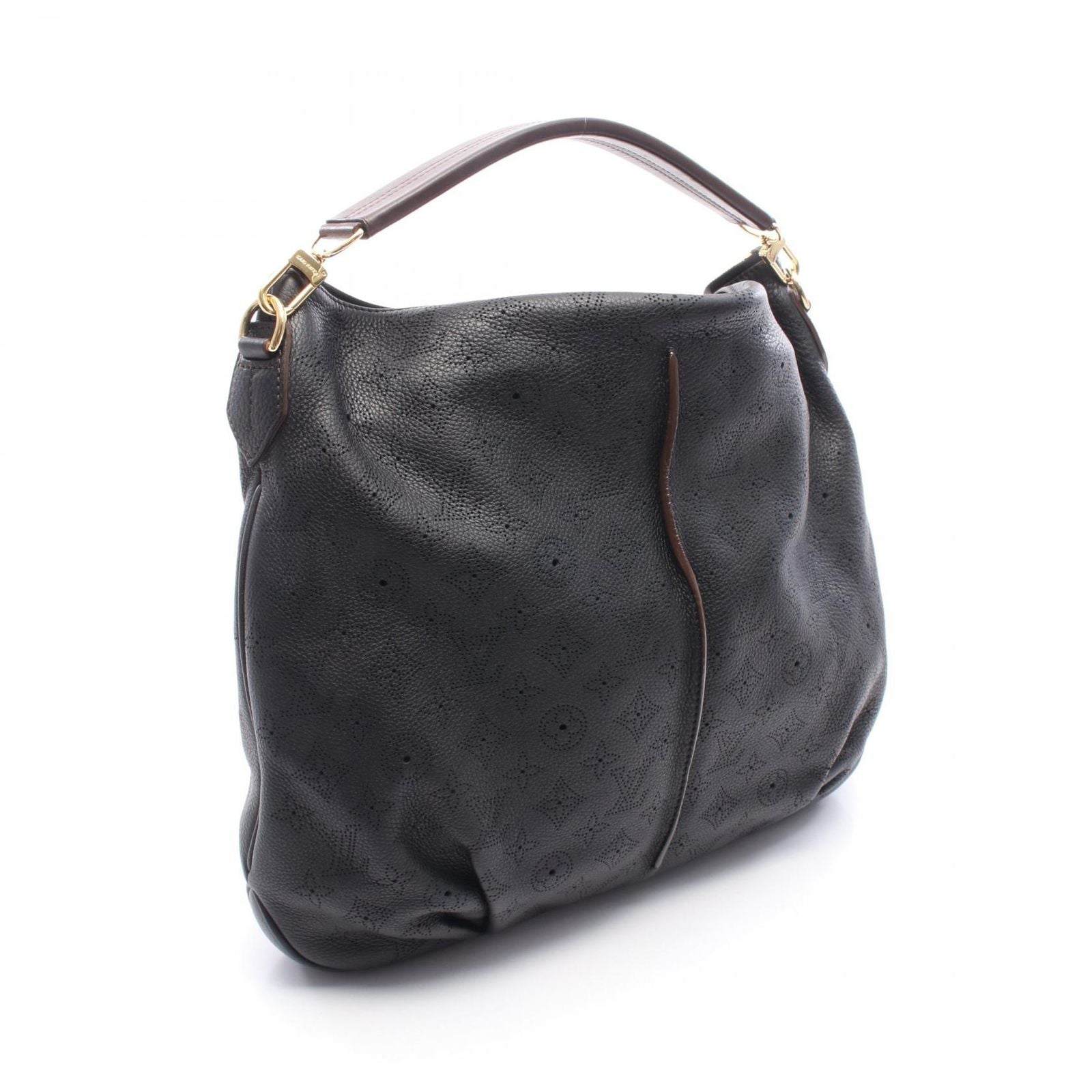 Louis Vuitton Shoulder Bag Selene PM Mahina Noir 2-Way Leather — view 2