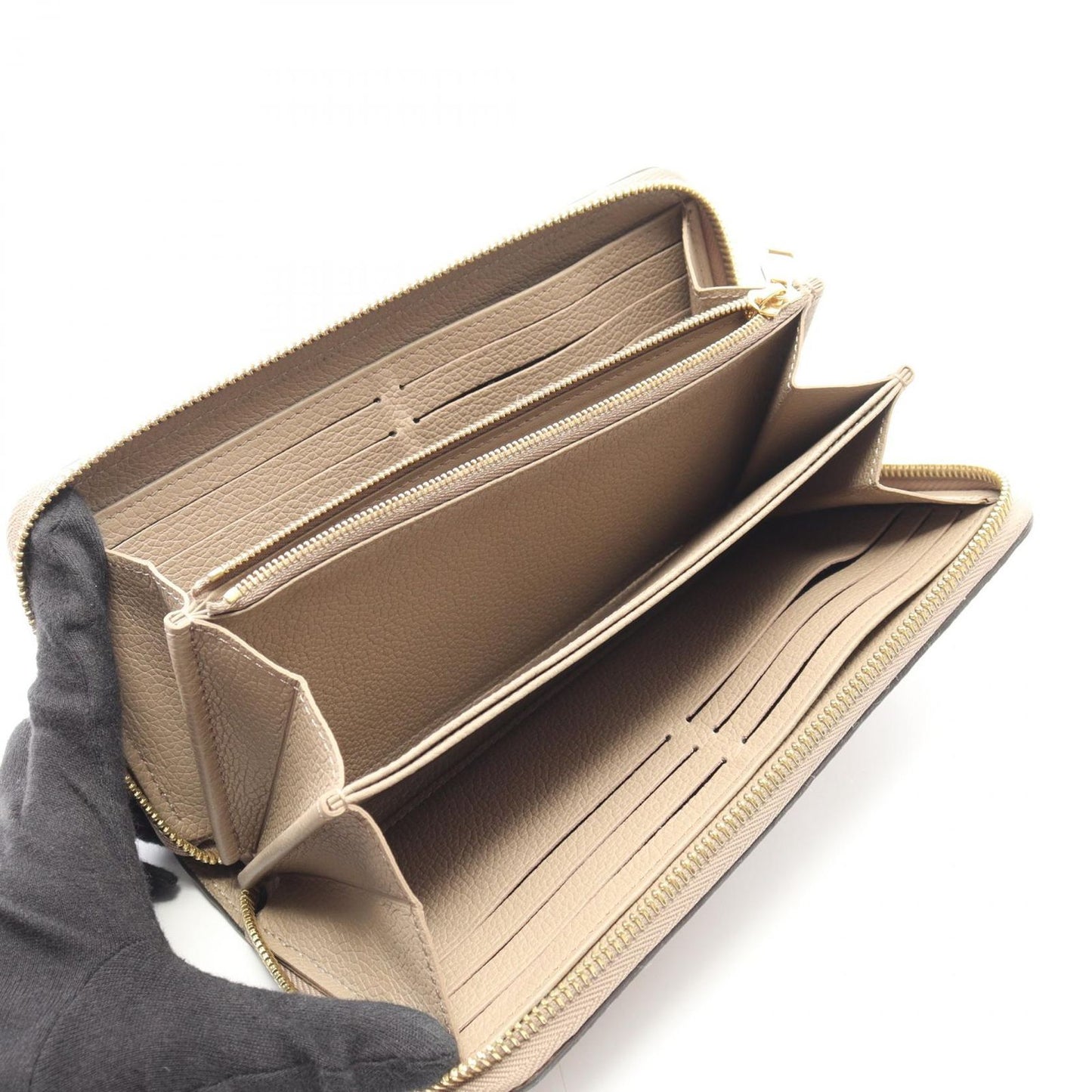 Louis Vuitton Round Wallet Zippy Monogram Empreinte Tourterelle Leather — view 3