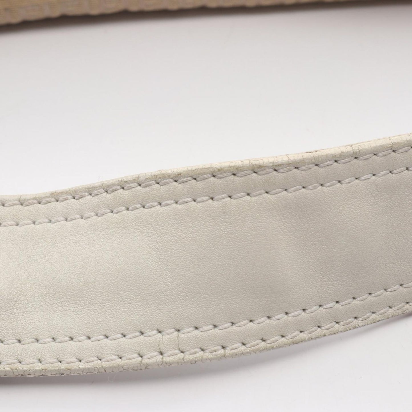 Fendi Shoulder Bag Micro FF Beige White Canvas Leather — view 8