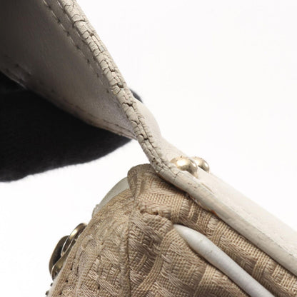 Fendi Shoulder Bag Micro FF Beige White Canvas Leather — view 9