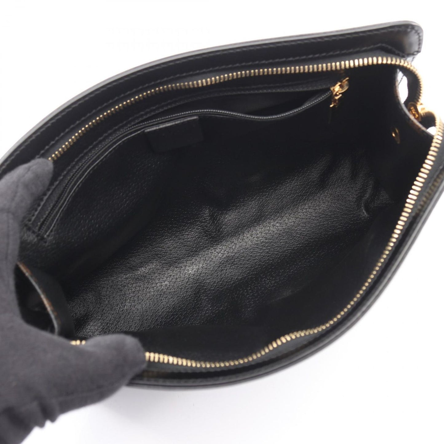 Celine Clutch Macadam Dark Brown Canvas Leather — view 3