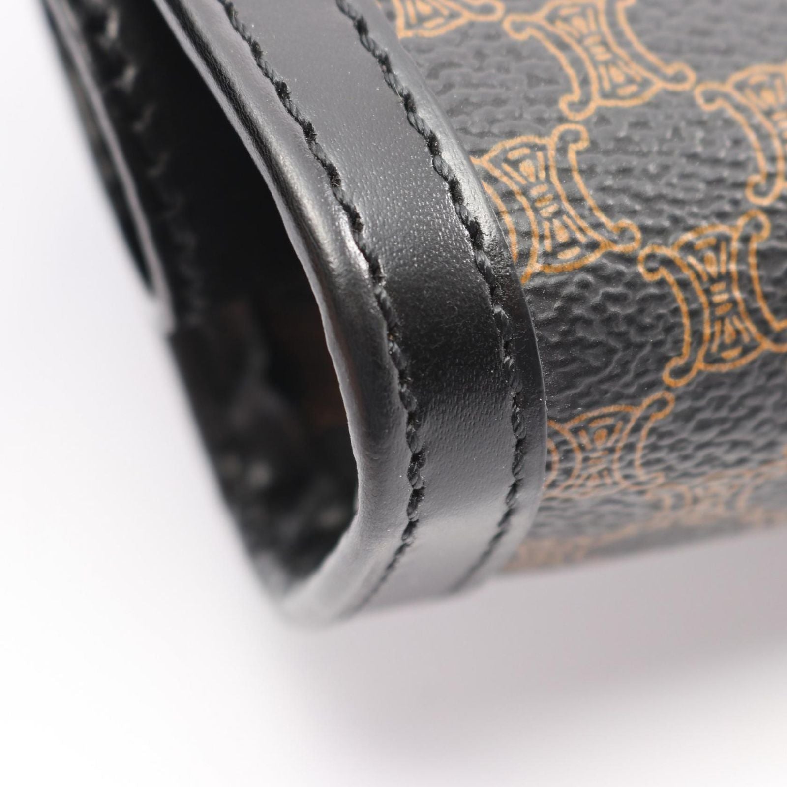 Celine Clutch Macadam Dark Brown Canvas Leather — view 5