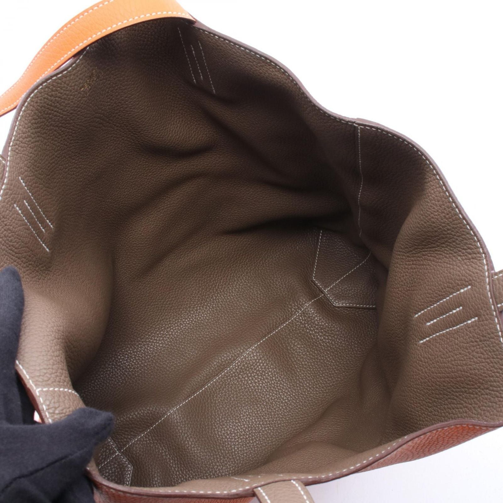 Hermes Tote Double Sens 45 Etoupe Orange 46 — view 3