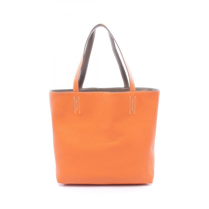 Hermes Tote Double Sens 45 Etoupe Orange 46