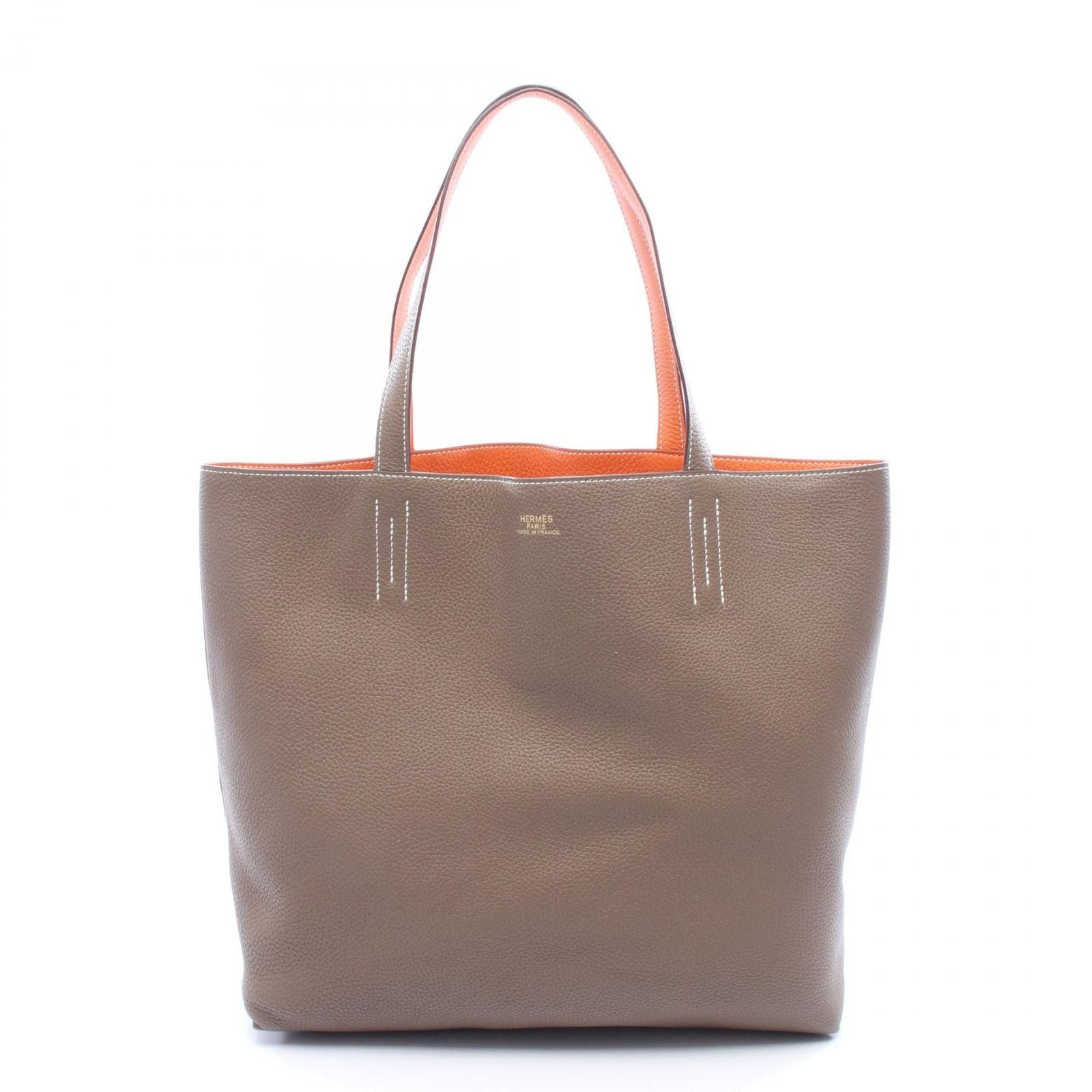 Hermes Tote Double Sens 45 Etoupe Orange 46 — view 6
