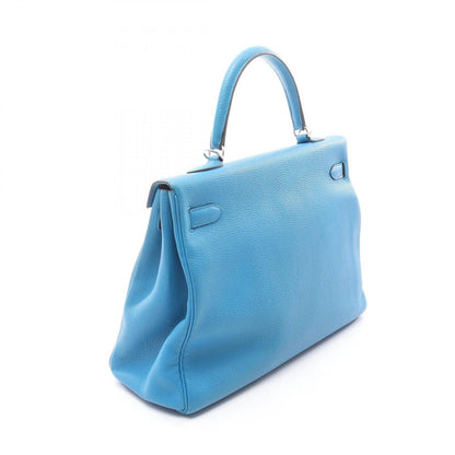 Hermes Handbag Kelly 35 Blue Zanzibar Retourne 2-Way — view 2