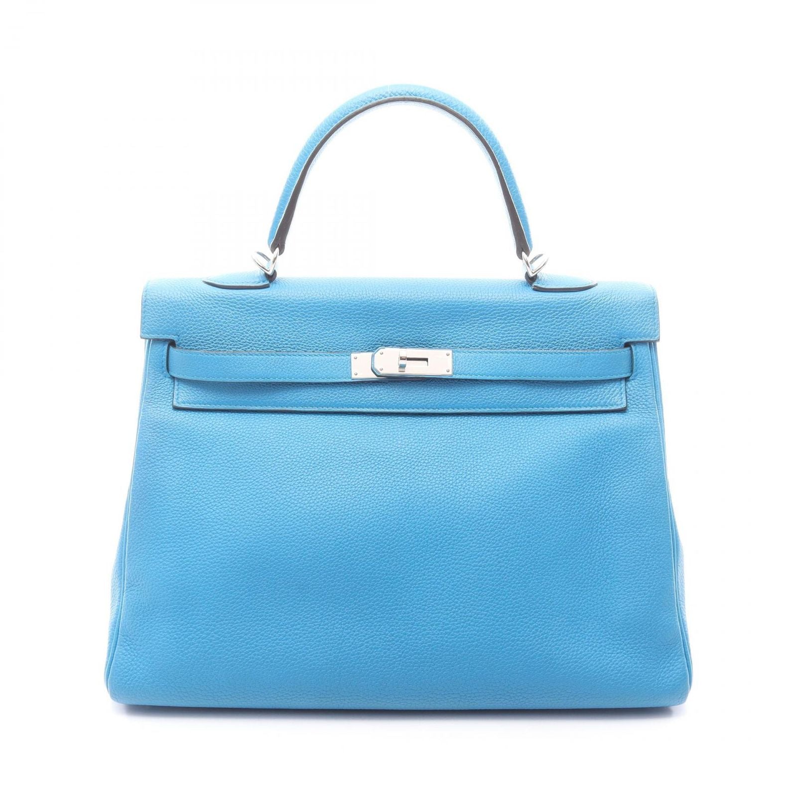 Hermes Handbag Kelly 35 Blue Zanzibar Retourne 2-Way