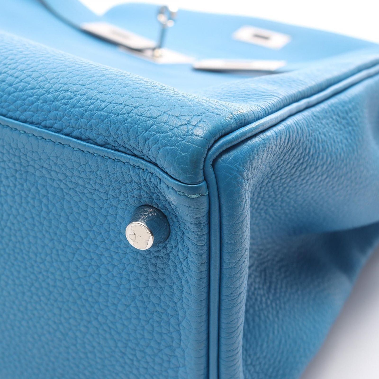 Hermes Handbag Kelly 35 Blue Zanzibar Retourne 2-Way — view 7