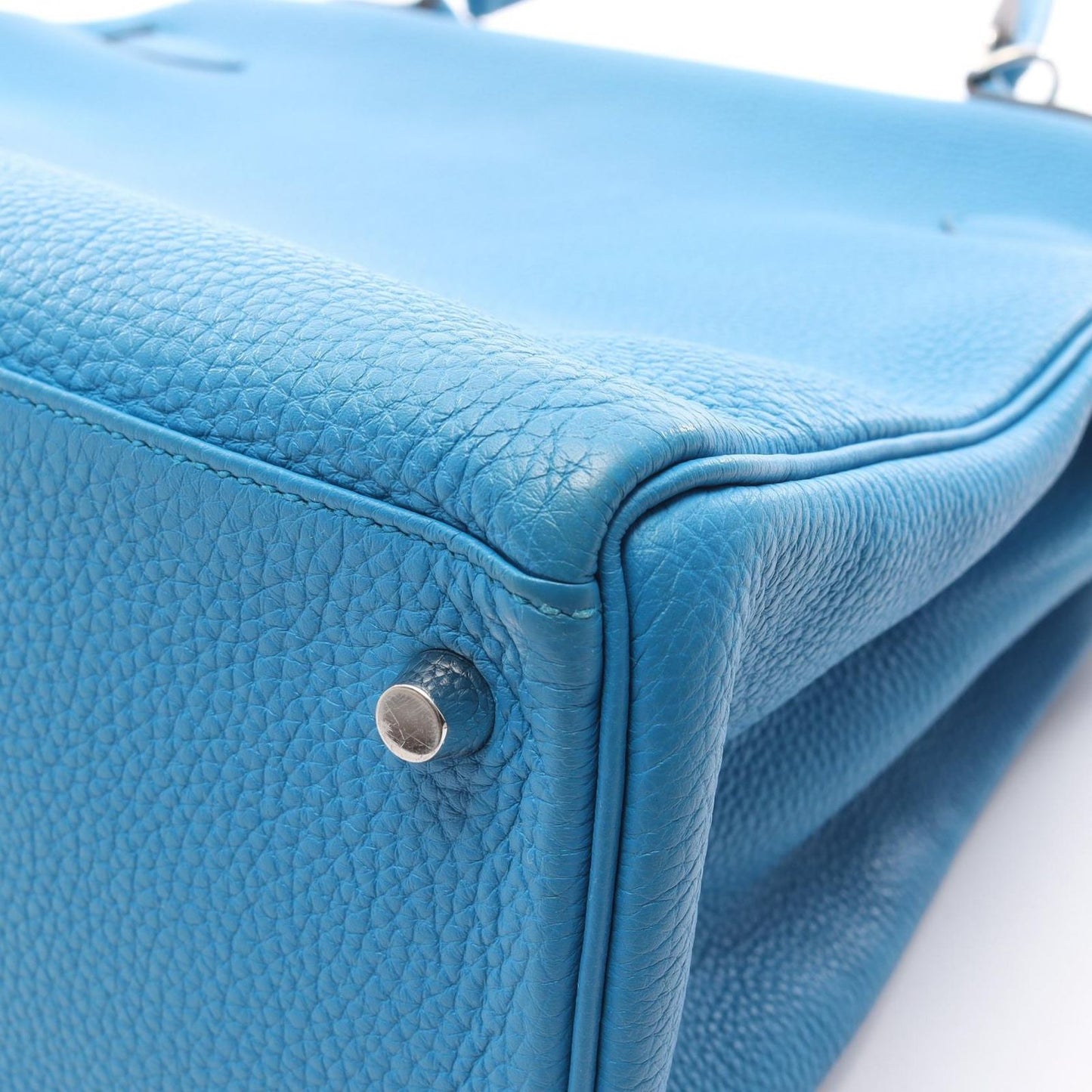 Hermes Handbag Kelly 35 Blue Zanzibar Retourne 2-Way — view 9