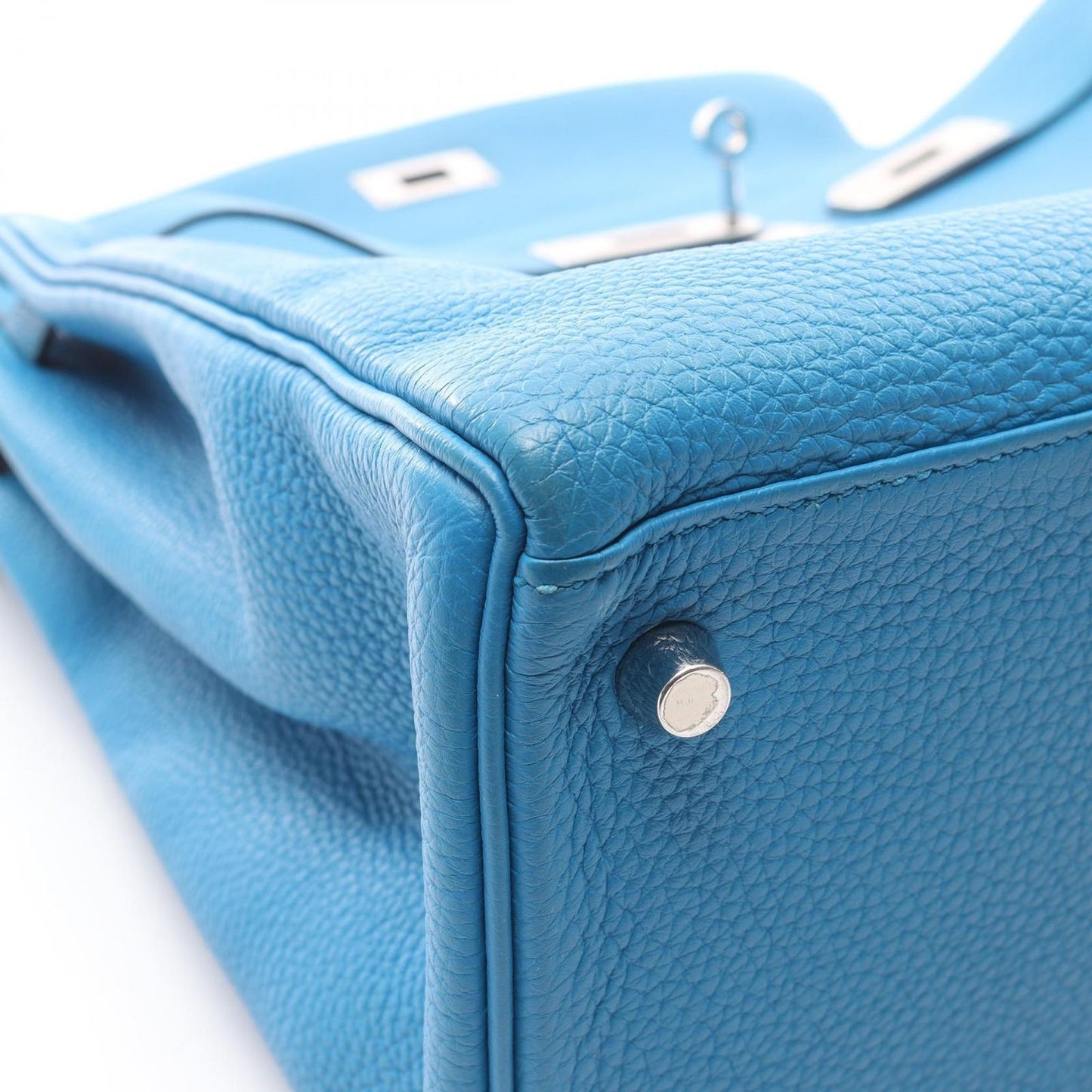 Hermes Handbag Kelly 35 Blue Zanzibar Retourne 2-Way — view 8