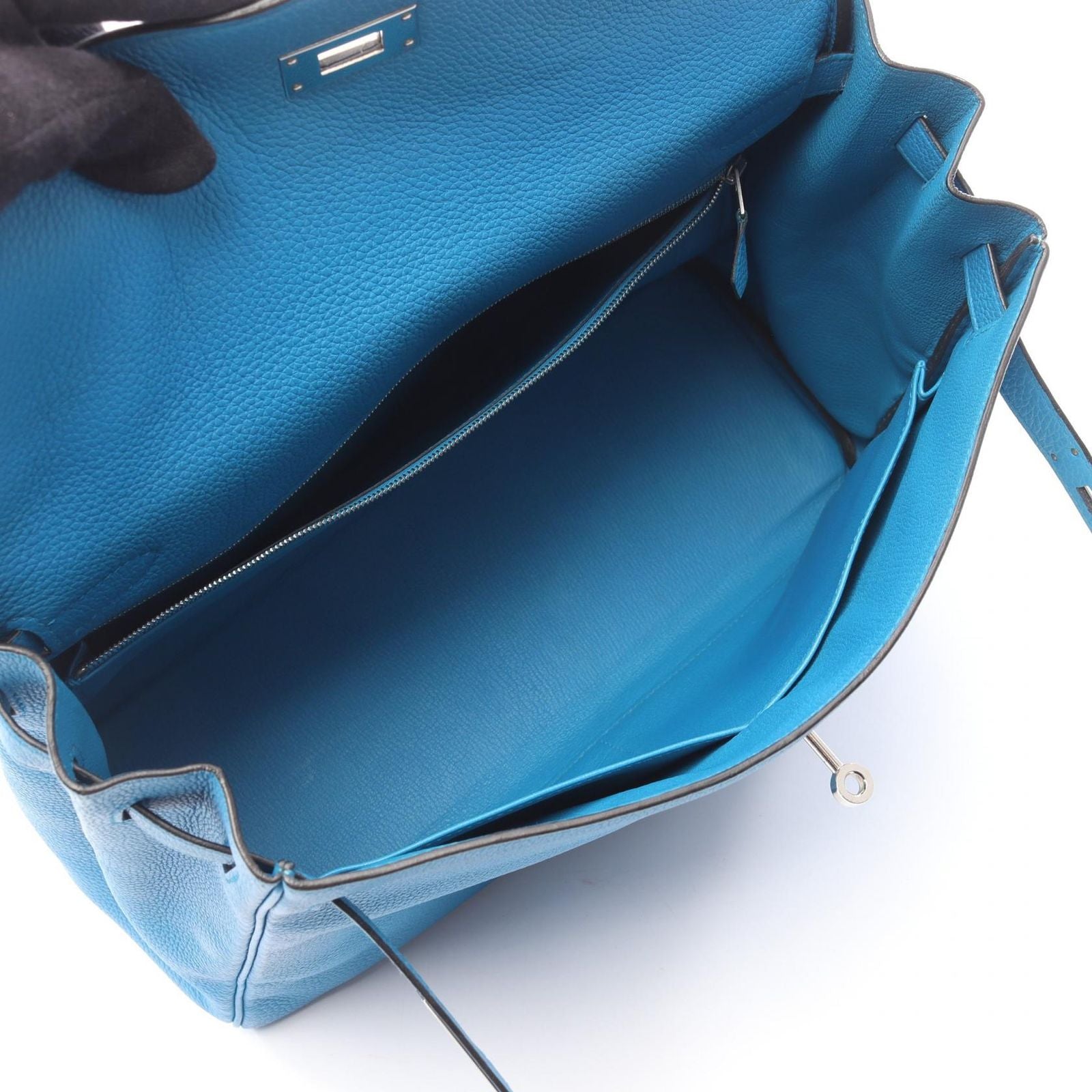 Hermes Handbag Kelly 35 Blue Zanzibar Retourne 2-Way — view 3