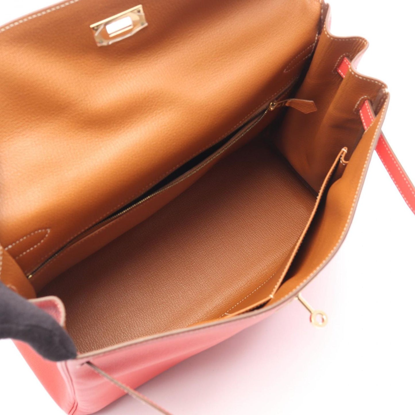 Hermes Handbag Candy Kelly 35 Rose Gyople Gold Retourne 2-Way — view 3