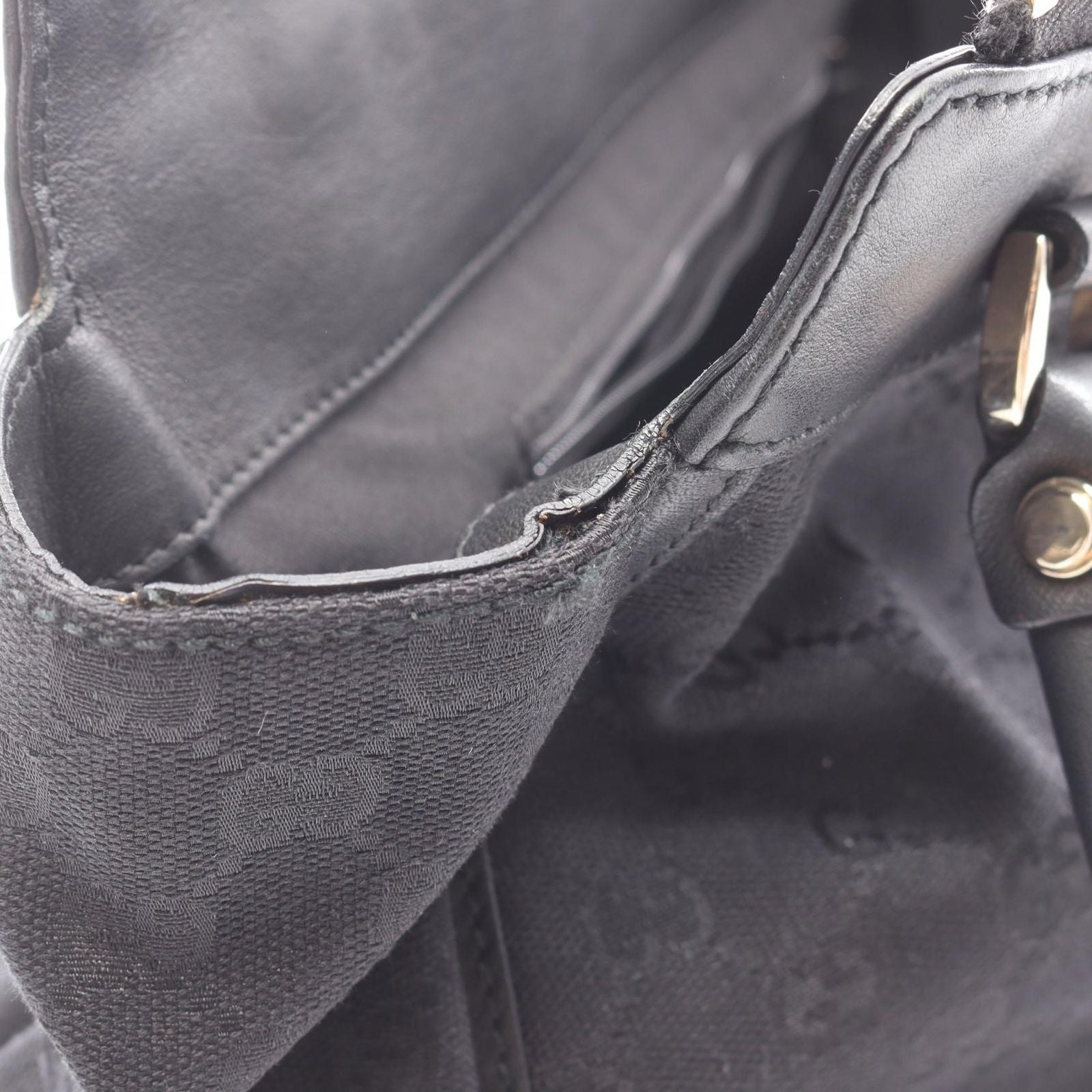 Gucci Tote Abbey GG Canvas Black Shoulder Bag — view 5