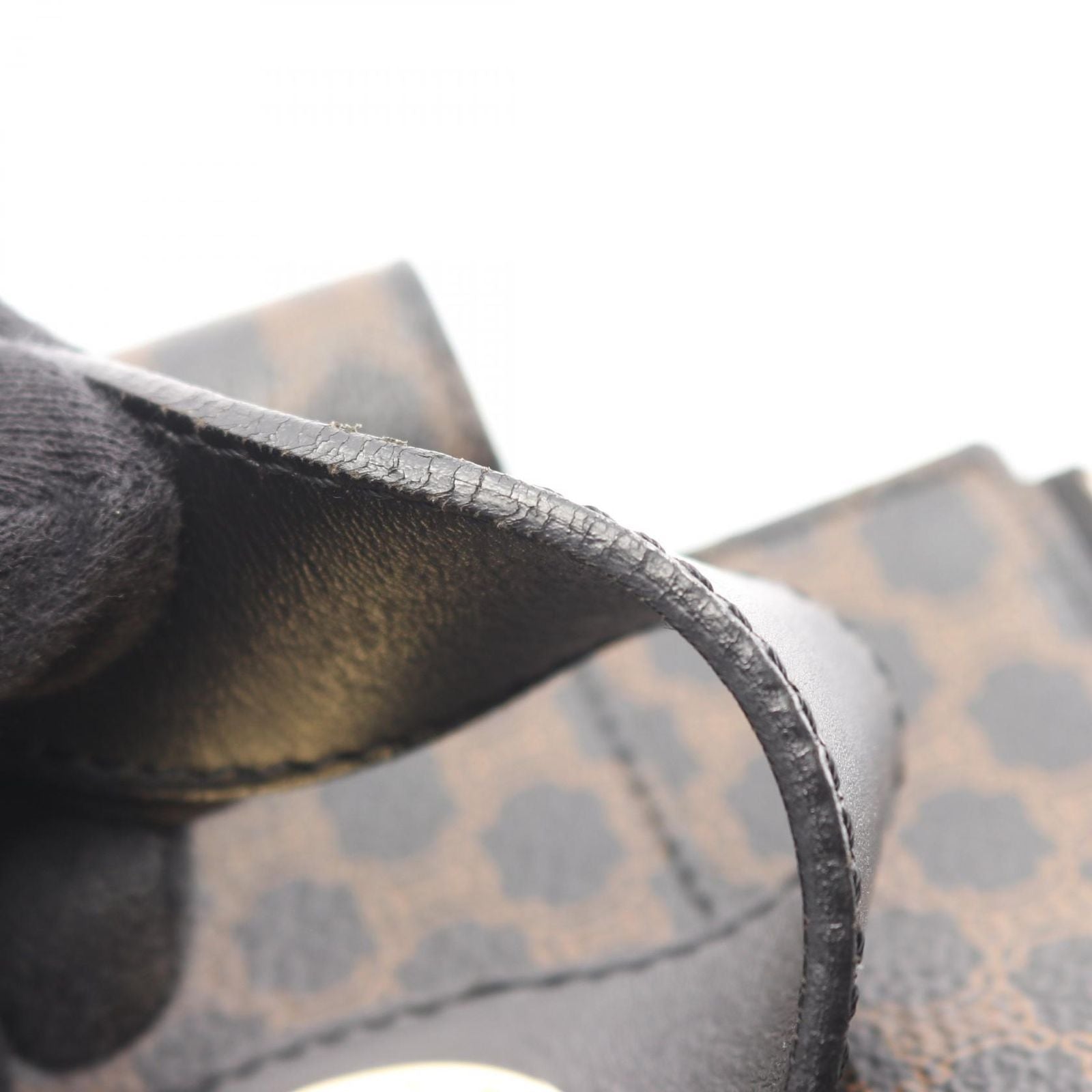 Celine Handbag Macadam Dark Brown Canvas Leather Tote — view 7