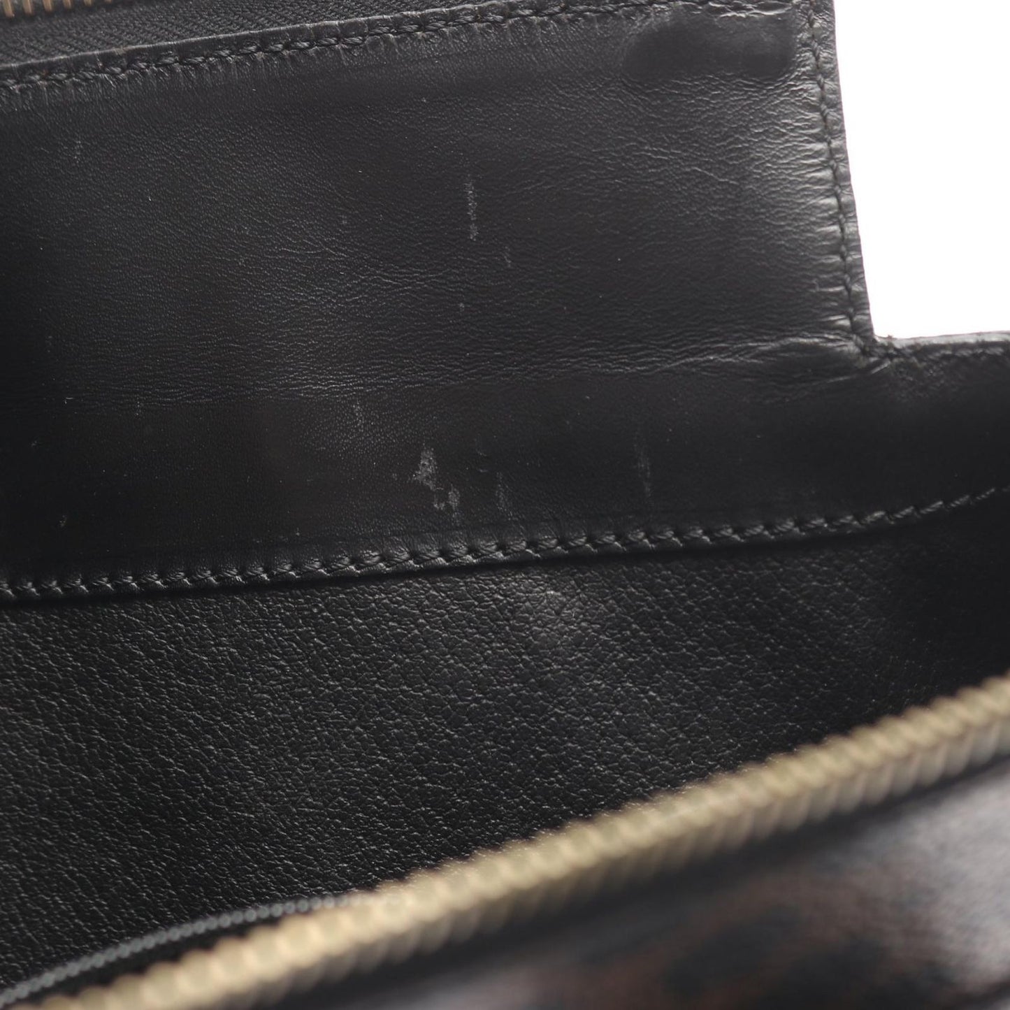 Celine Handbag Macadam Dark Brown Canvas Leather Tote — view 5
