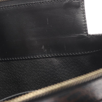 Celine Handbag Macadam Dark Brown Canvas Leather Tote — view 5