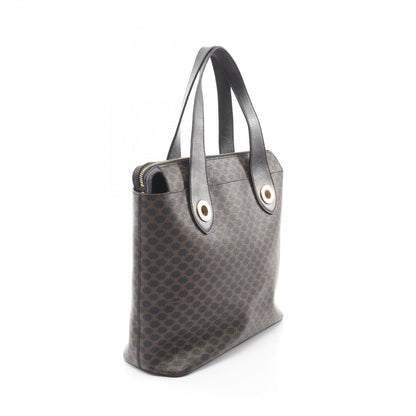 Celine Handbag Macadam Dark Brown Canvas Leather Tote — view 2