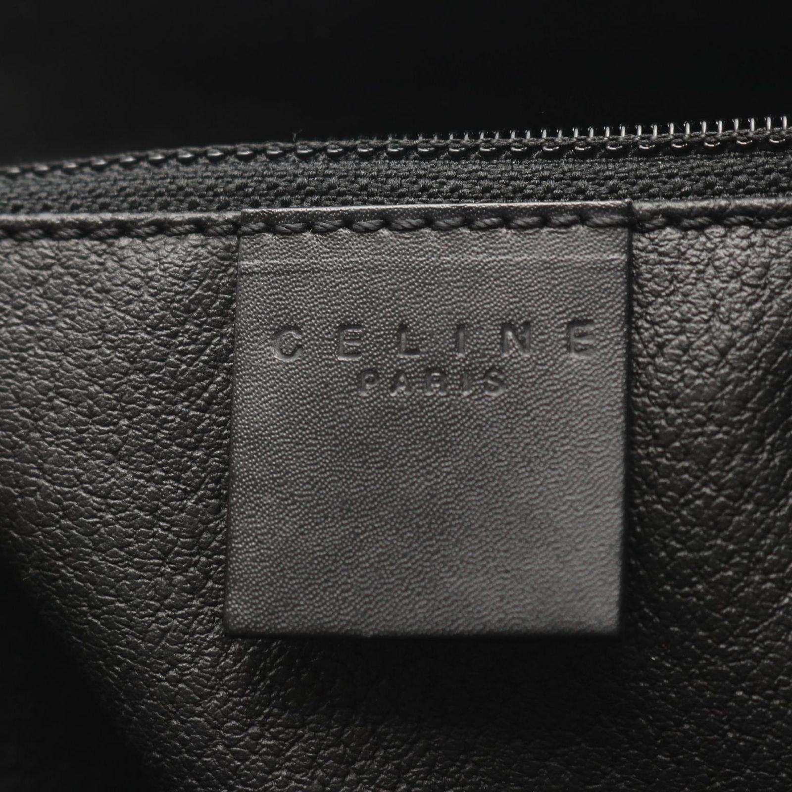 Celine Handbag Macadam Dark Brown Canvas Leather Tote — view 4