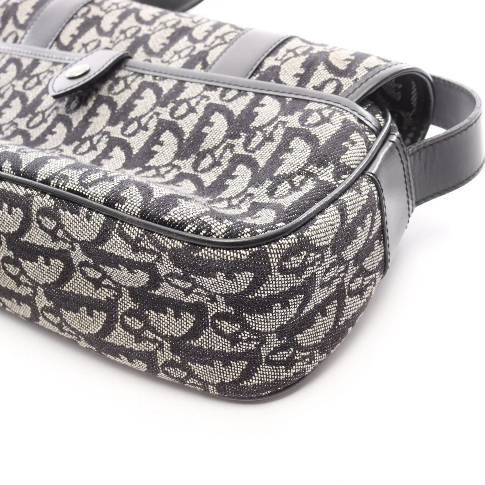Dior Shoulder Bag Trotter Navy Canvas Leather — view 8