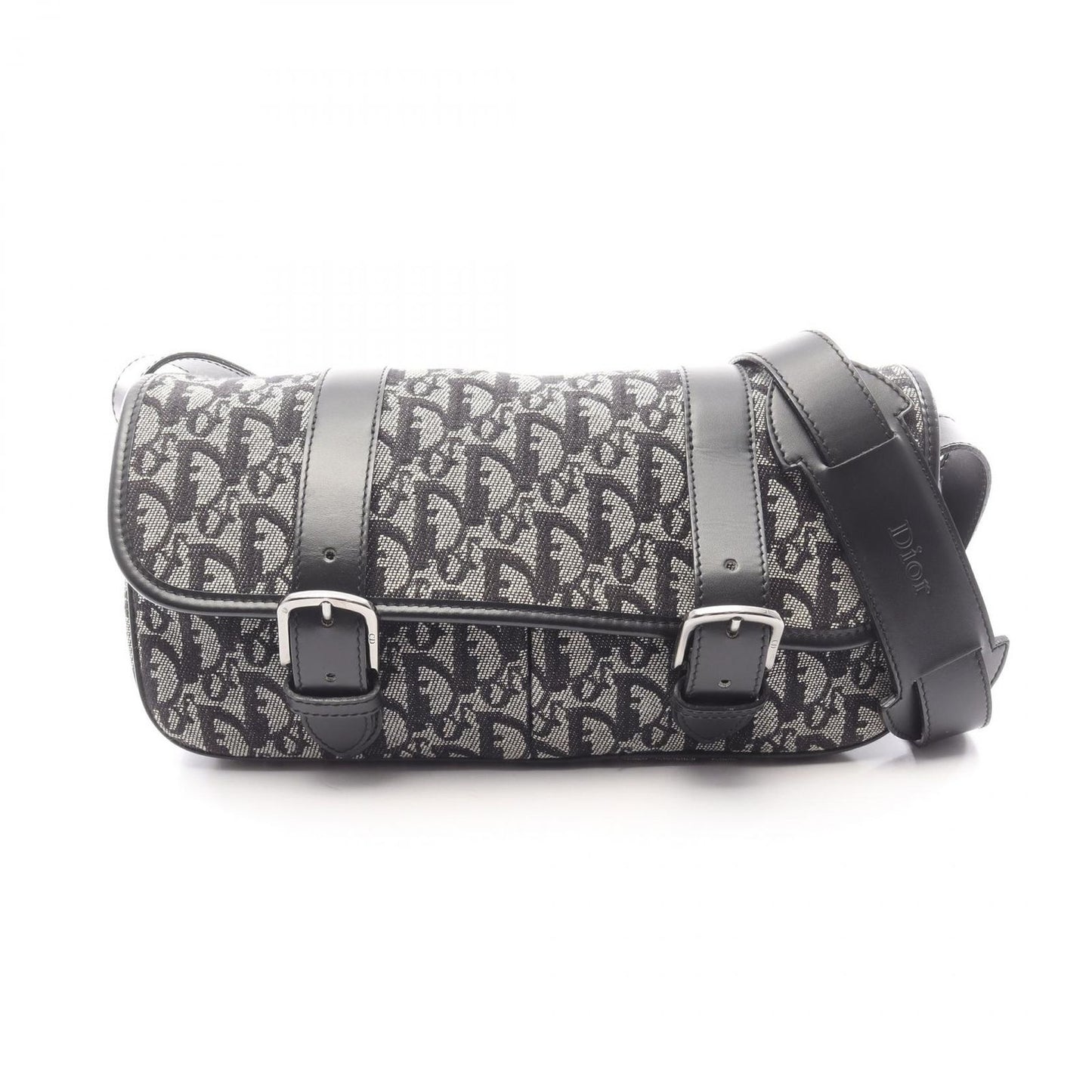 Dior Shoulder Bag Trotter Navy Canvas Leather