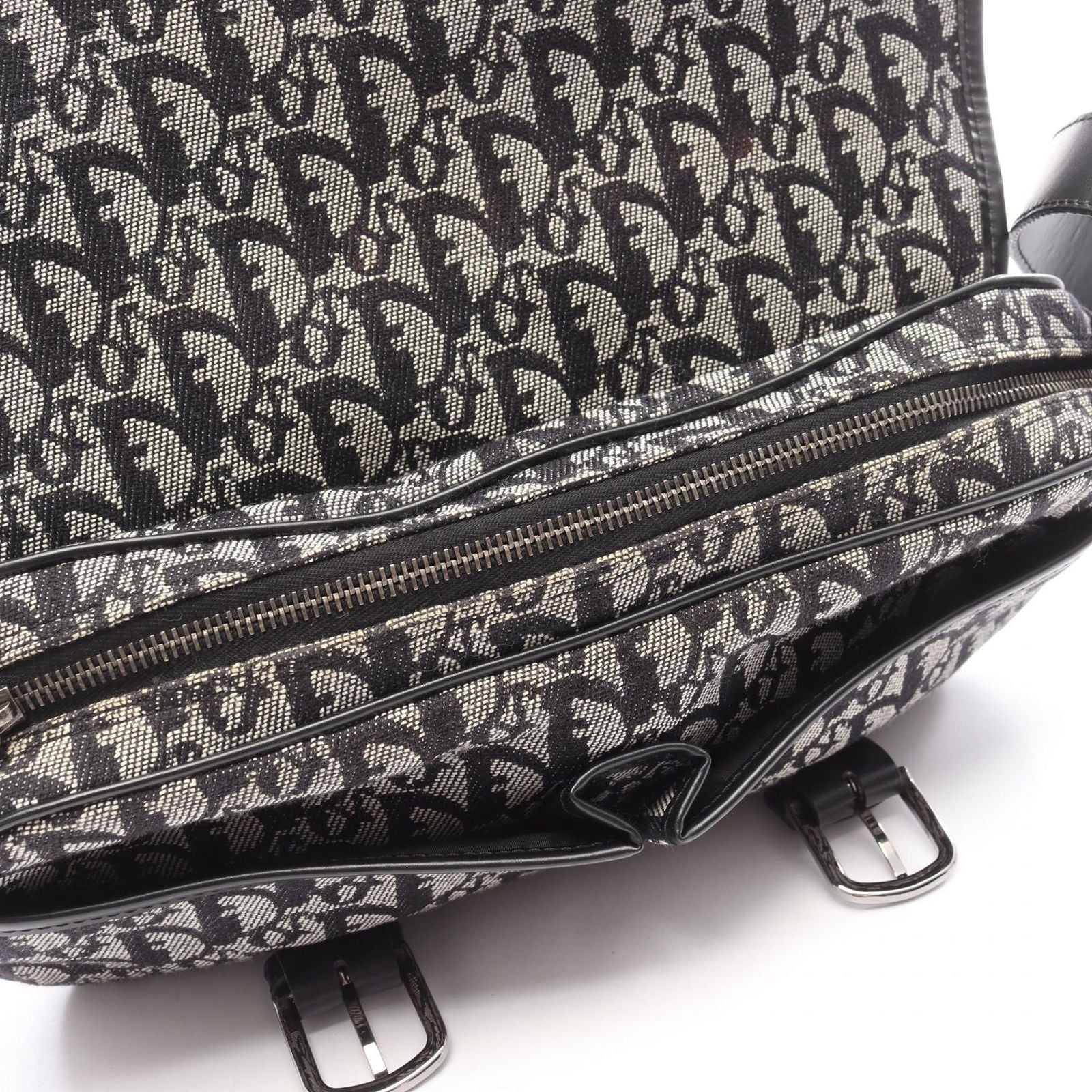 Dior Shoulder Bag Trotter Navy Canvas Leather — view 6