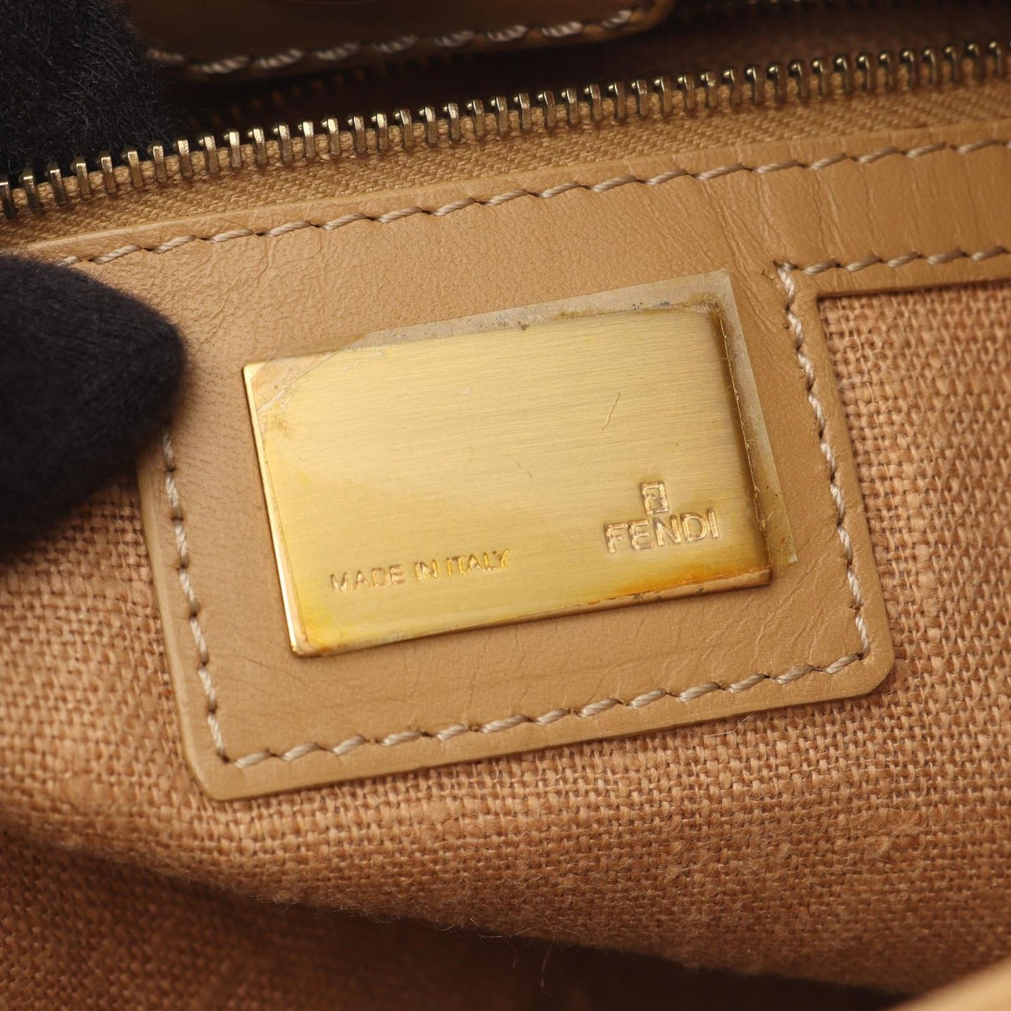 Fendi Shoulder Bag Zucca Brown Canvas Leather — view 4