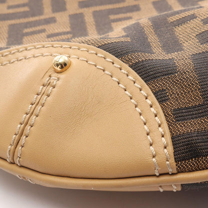 Fendi Shoulder Bag Zucca Brown Canvas Leather — view 9