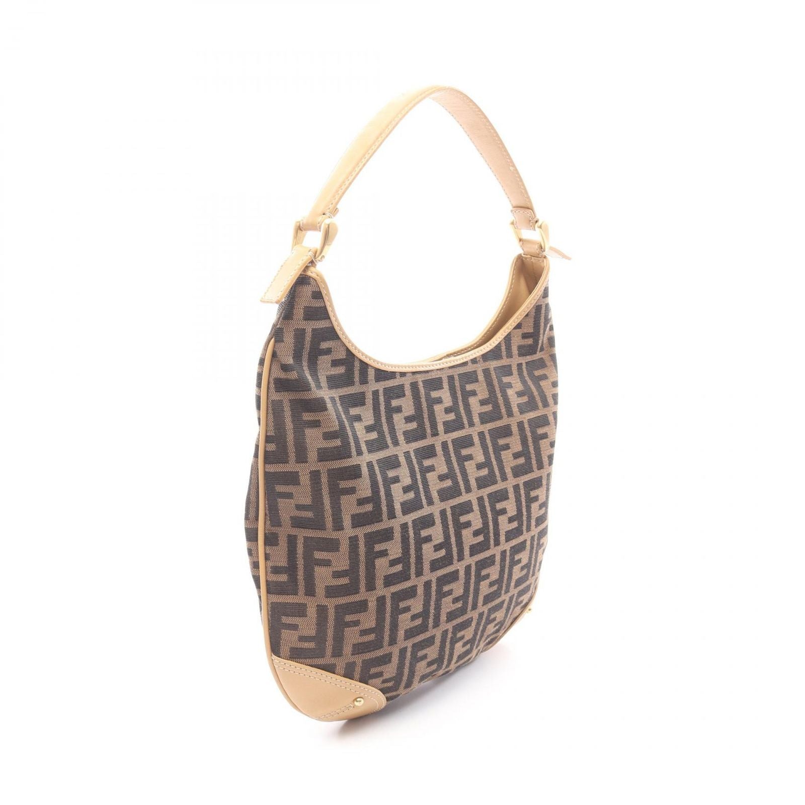 Fendi Shoulder Bag Zucca Brown Canvas Leather — view 2