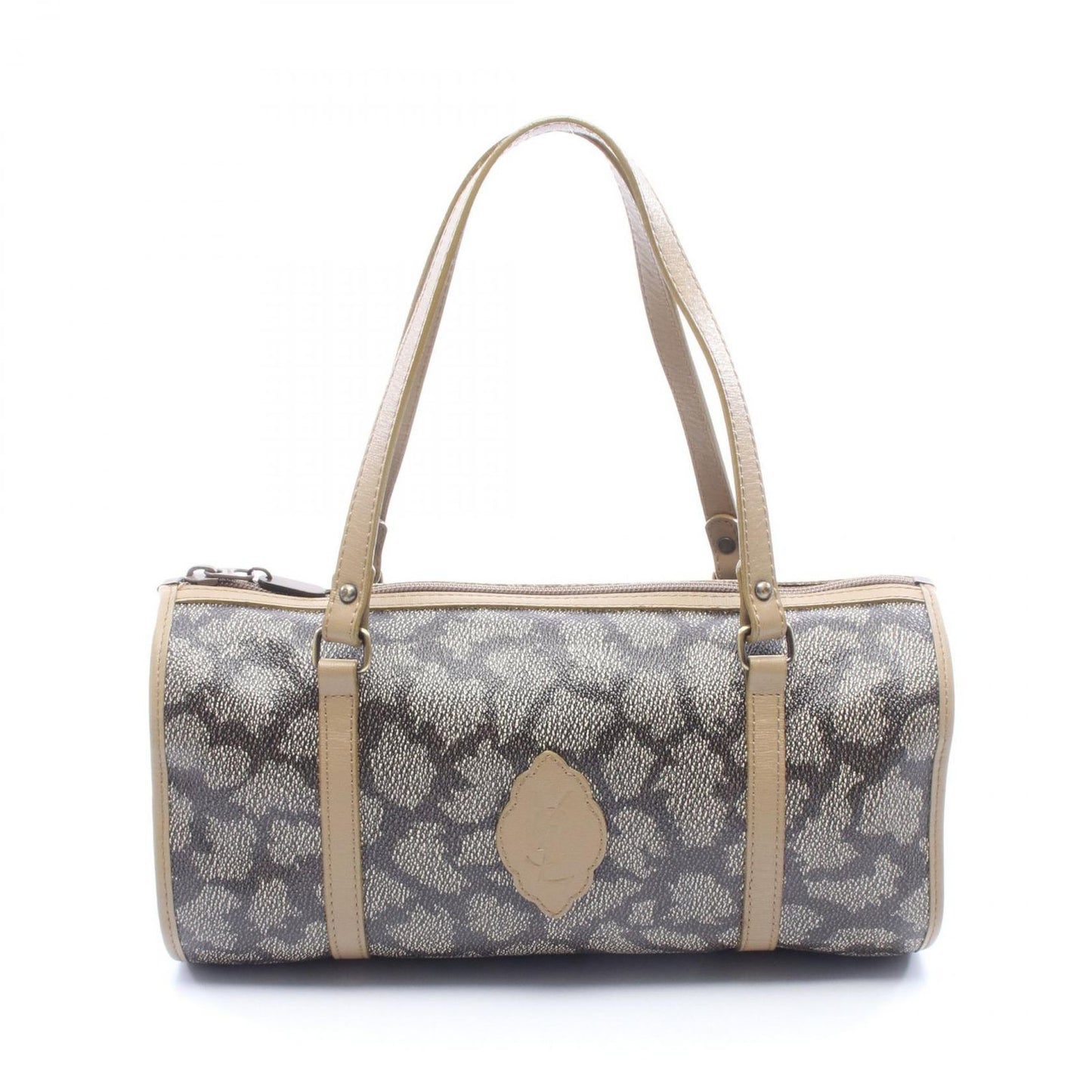 Saint Laurent Yves Handbag Leopard Khaki Canvas Leather