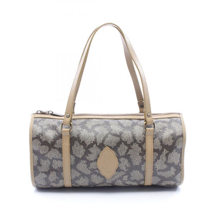Saint Laurent Yves Handbag Leopard Khaki Canvas Leather
