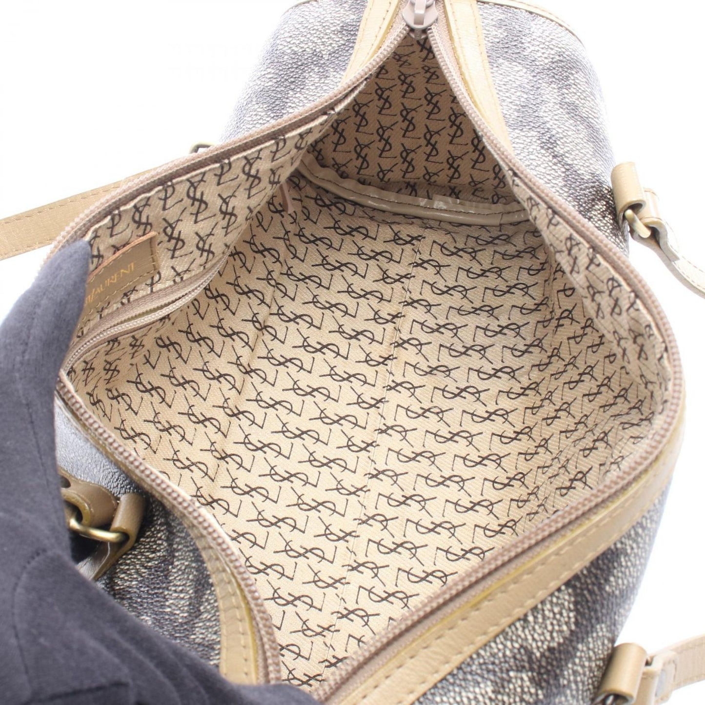 Saint Laurent Yves Handbag Leopard Khaki Canvas Leather — view 3