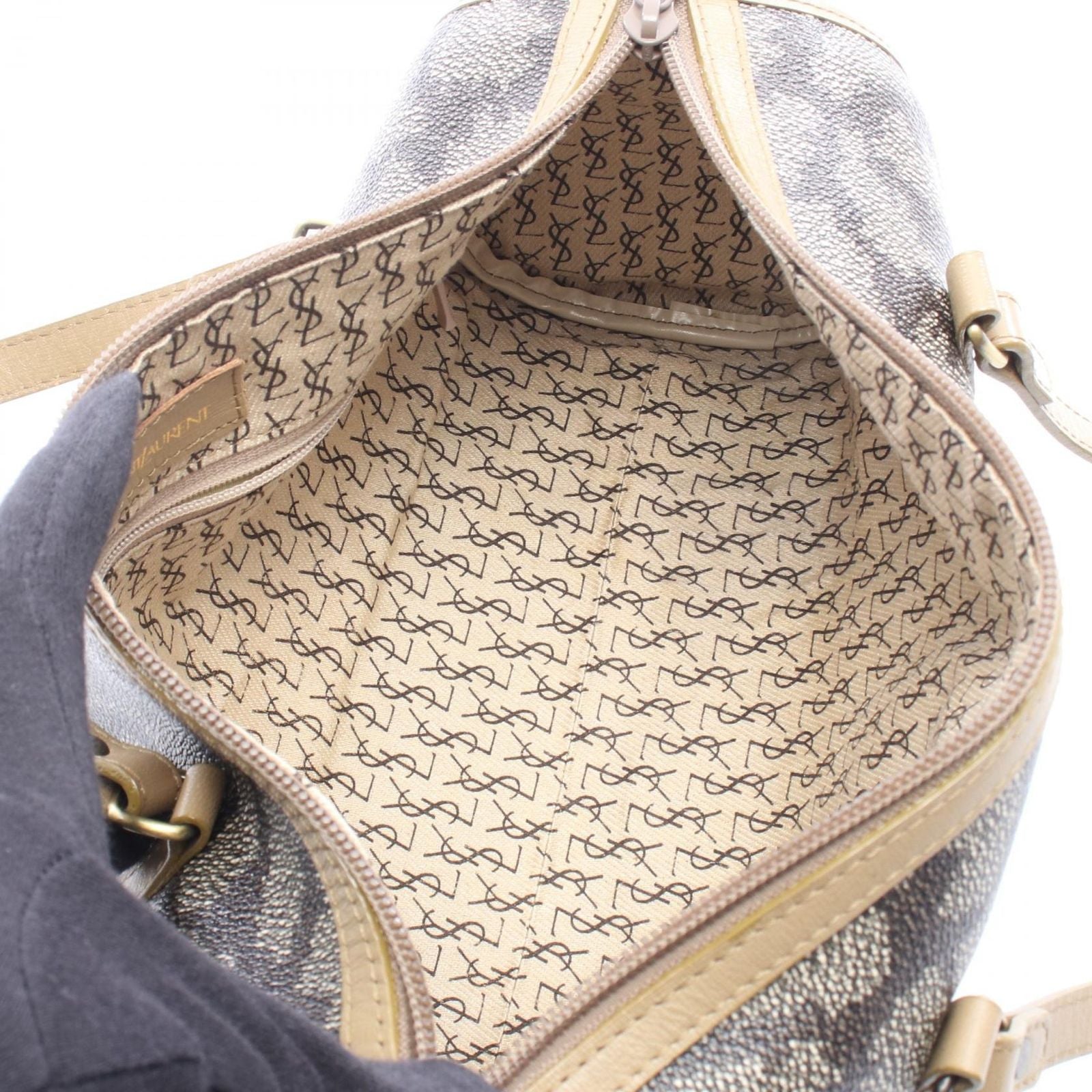 Saint Laurent Yves Handbag Leopard Khaki Canvas Leather — view 3