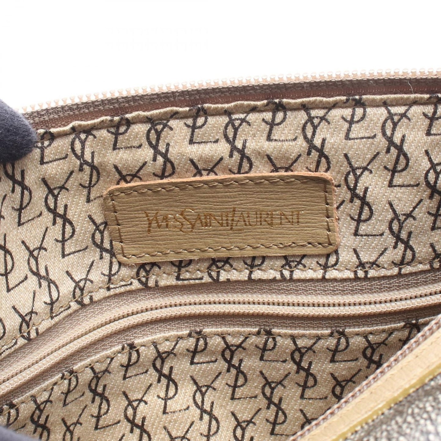 Saint Laurent Yves Handbag Leopard Khaki Canvas Leather — view 4
