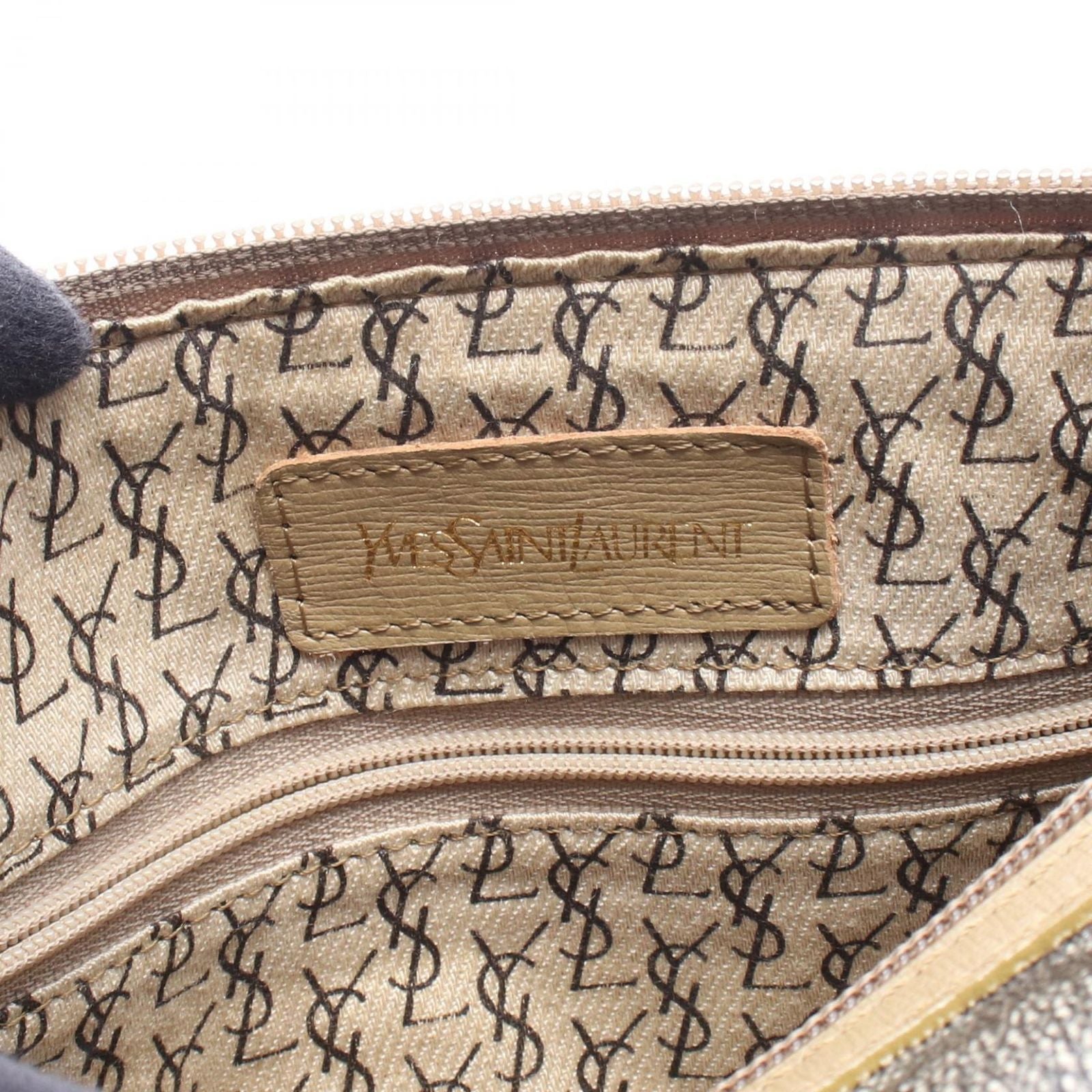 Saint Laurent Yves Handbag Leopard Khaki Canvas Leather — view 4