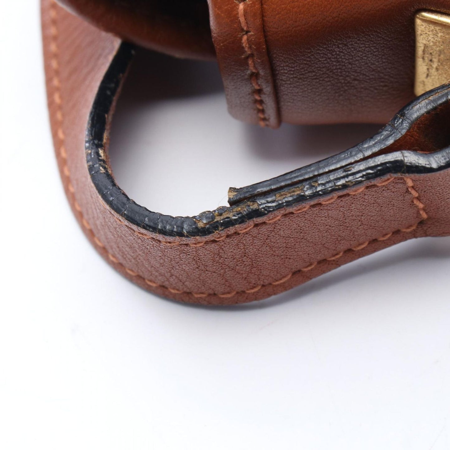 Saint Laurent Yves Shoulder Bag Brown Canvas Leather Triangle Logo — view 9