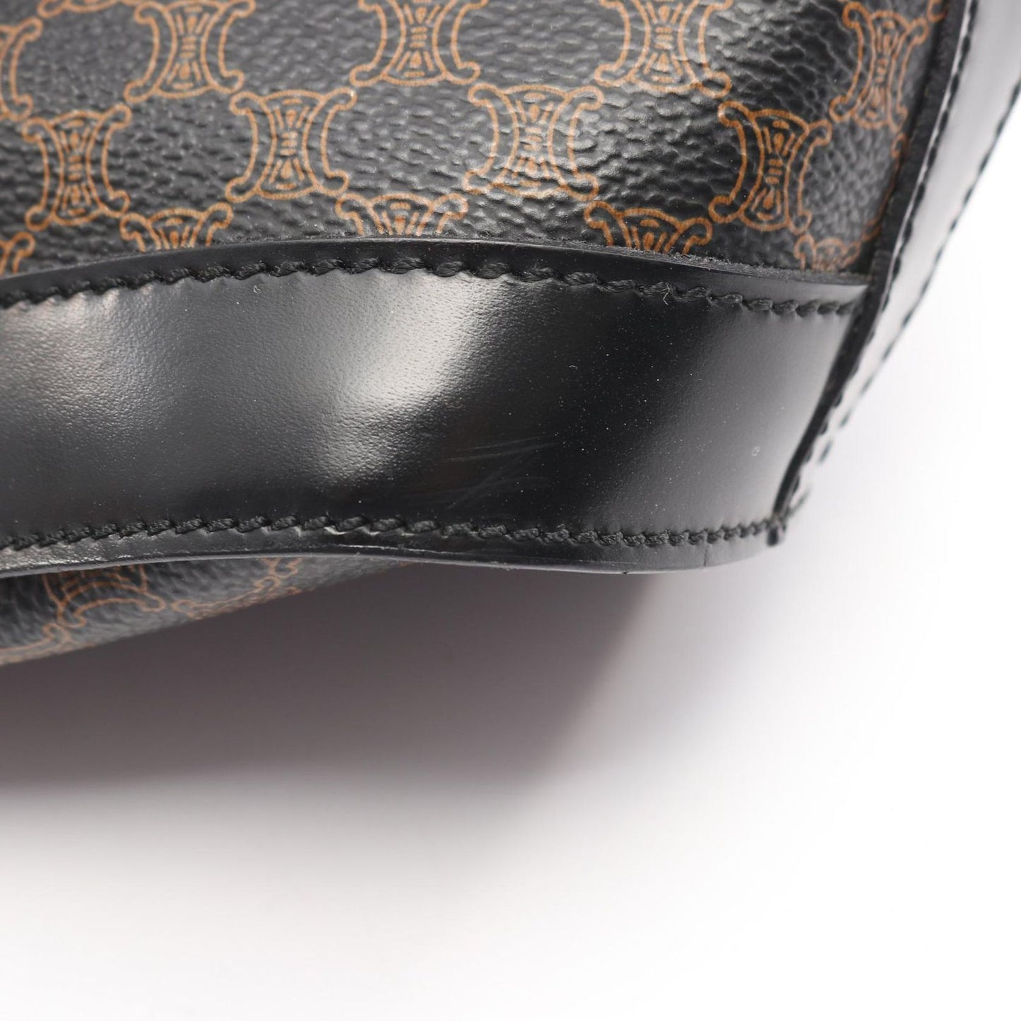 Celine Tote Macadam Dark Brown Canvas Leather — view 8