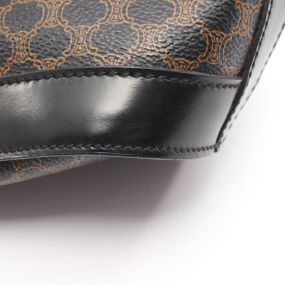 Celine Tote Macadam Dark Brown Canvas Leather — view 8