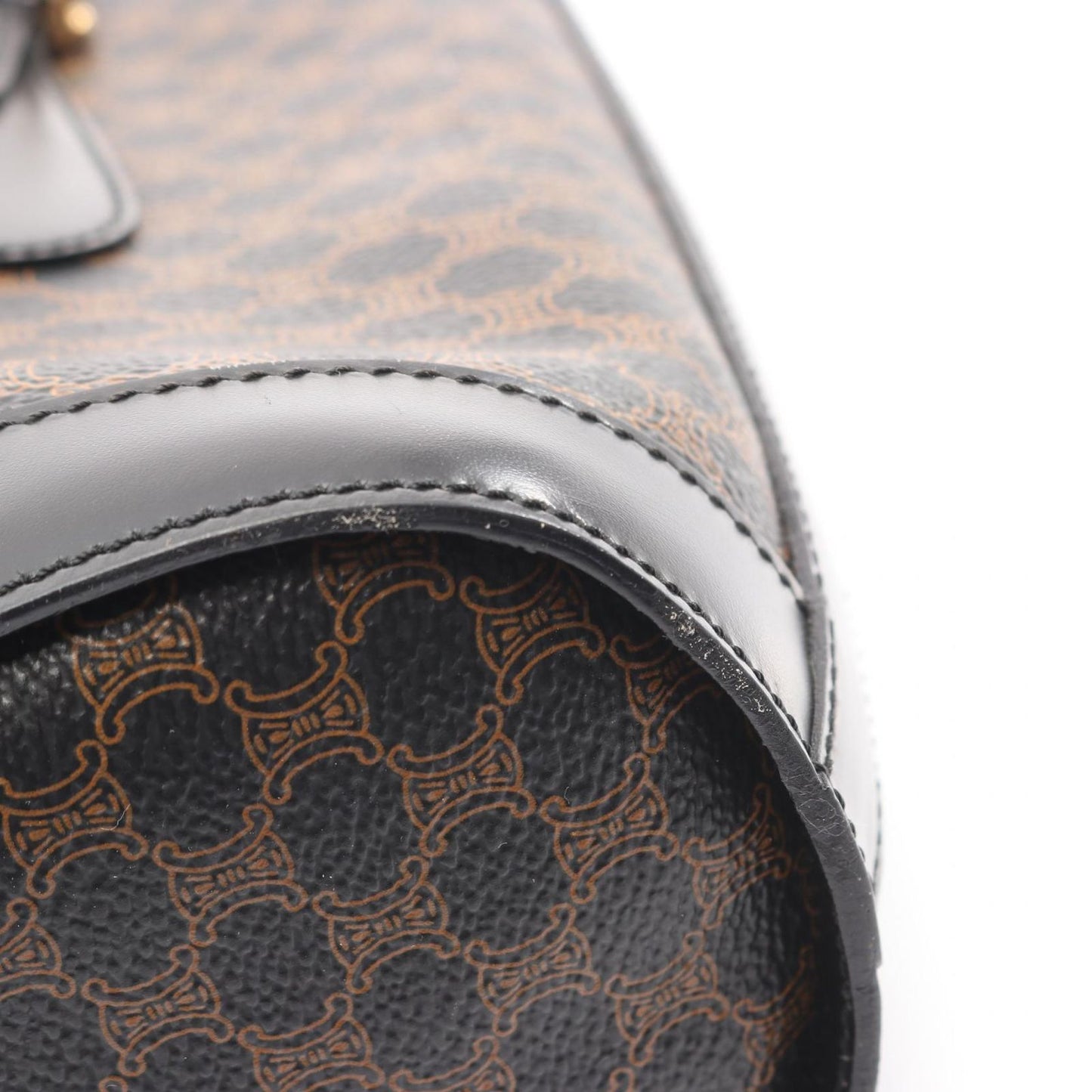 Celine Tote Macadam Dark Brown Canvas Leather — view 7