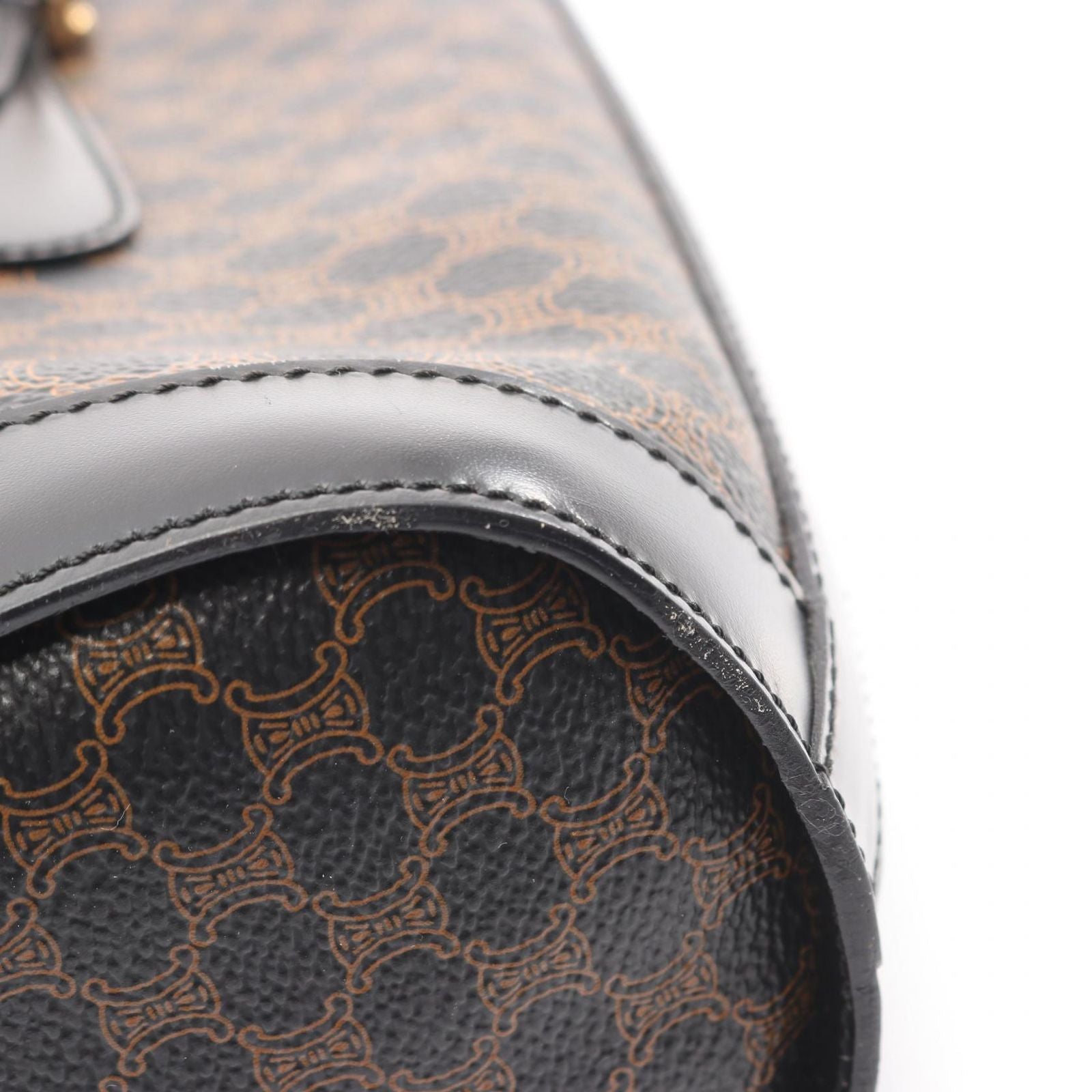 Celine Tote Macadam Dark Brown Canvas Leather — view 7