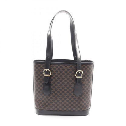 Celine Tote Macadam Dark Brown Canvas Leather