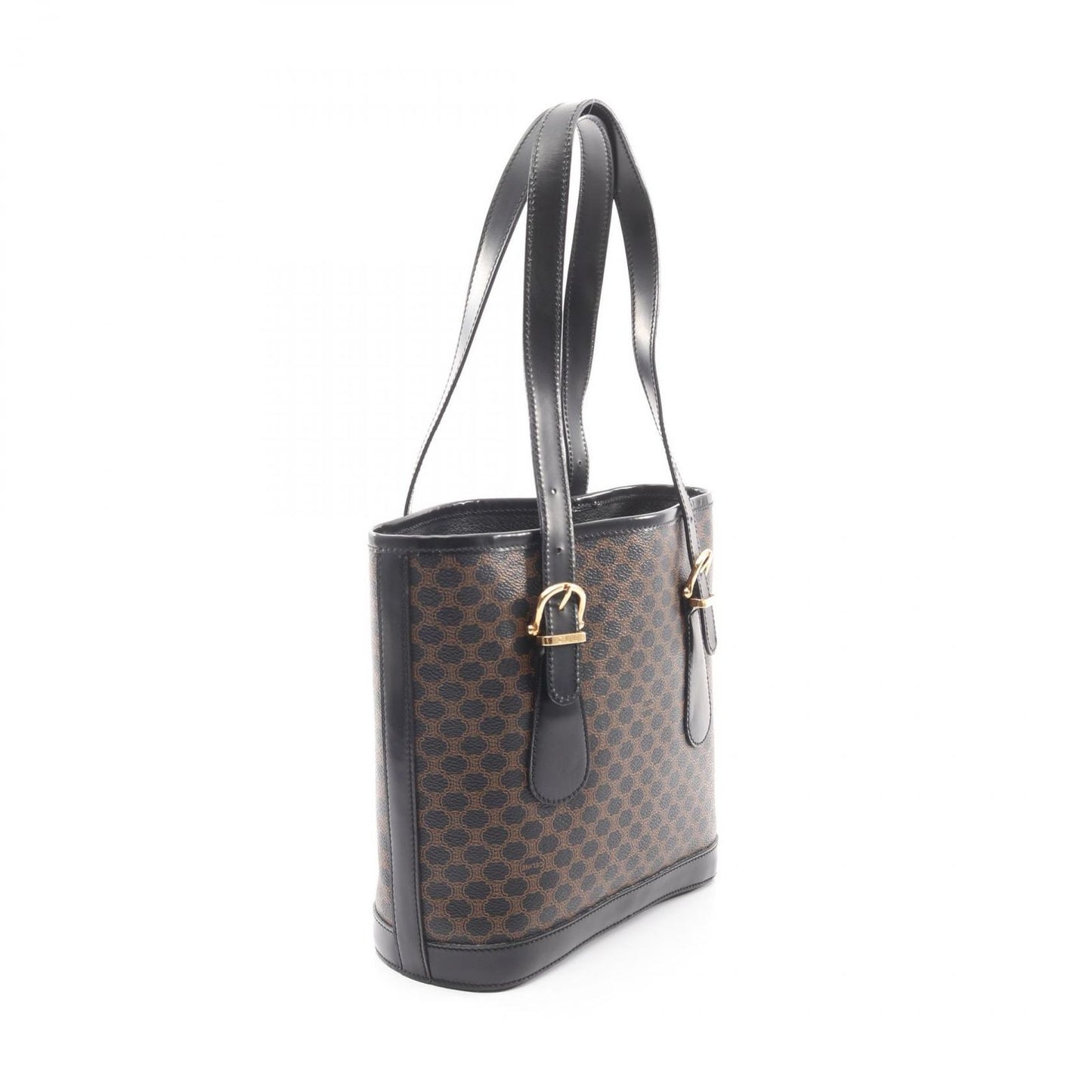 Celine Tote Macadam Dark Brown Canvas Leather — view 2