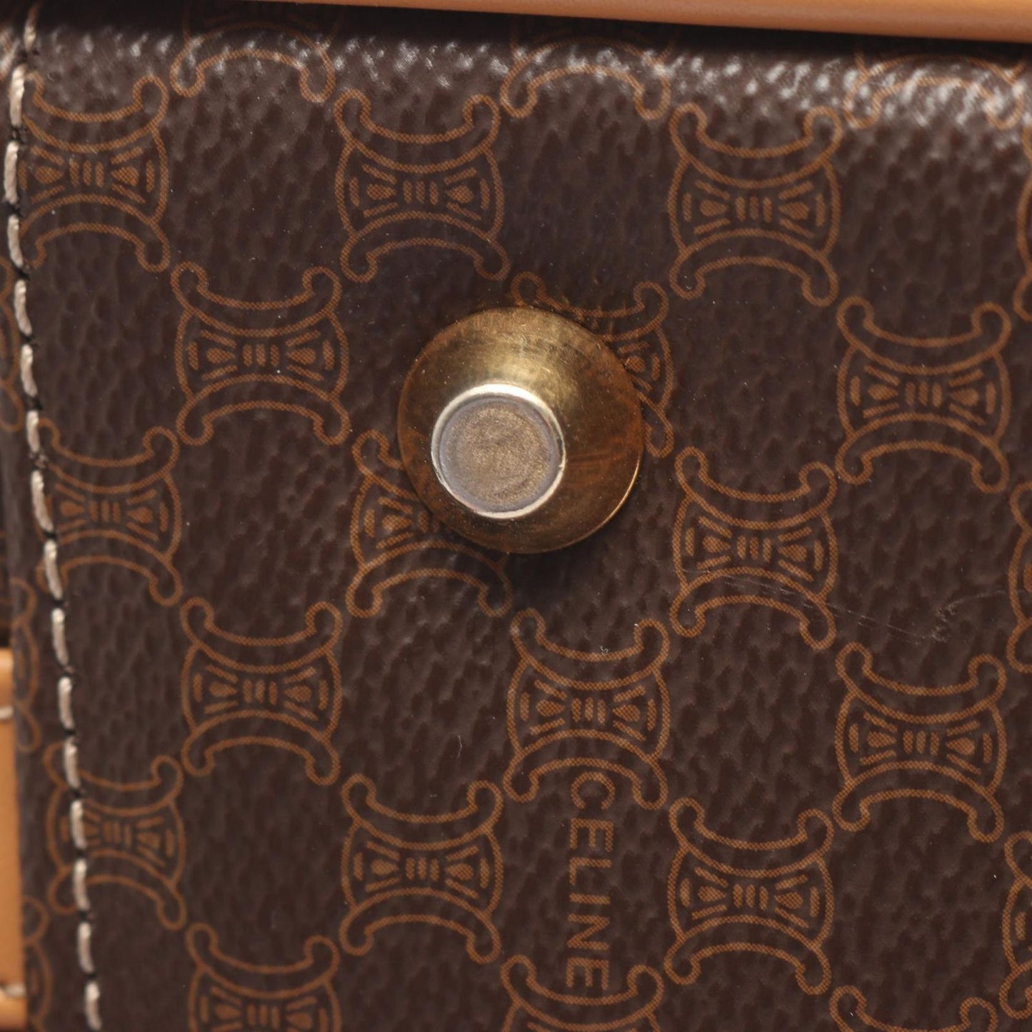 Celine Briefcase Macadam Dark Brown Canvas Leather 2-Way — view 8
