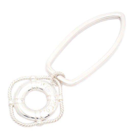 Tiffany & Co Marine Boat Lifting Leather Ring Motif Key 925 Sterling Silver