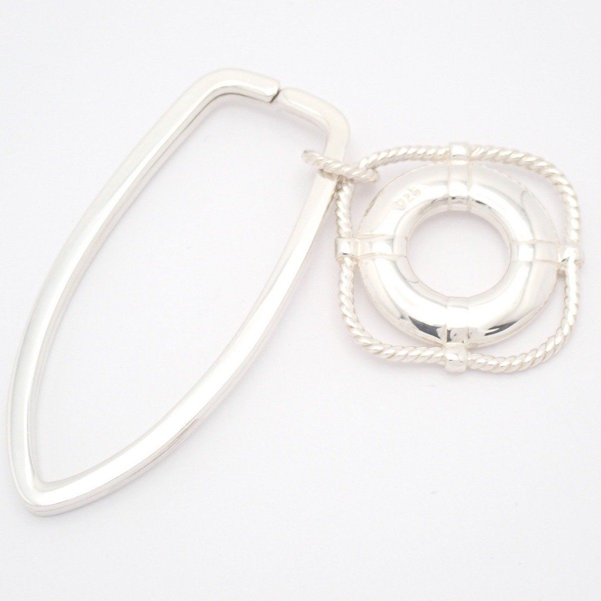 Tiffany & Co Marine Boat Lifting Leather Ring Motif Key 925 Sterling Silver — view 4