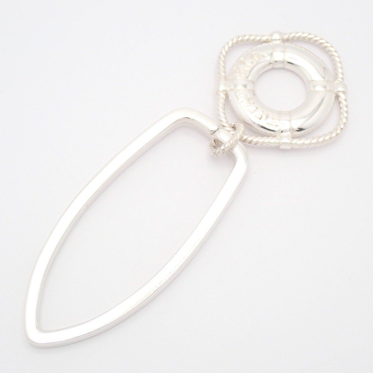 Tiffany & Co Marine Boat Lifting Leather Ring Motif Key 925 Sterling Silver — view 2